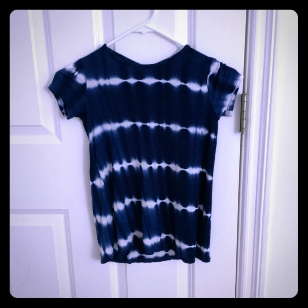 Blue and white tie dye shirt